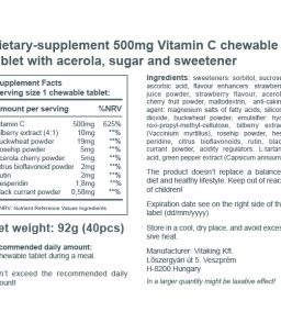 Acerola Vitamin C-500 - strawberry flavoured